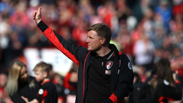 Eddie Howe led Bournemouth in a lap of honour around the Vitality Stadium after their win over Burnley