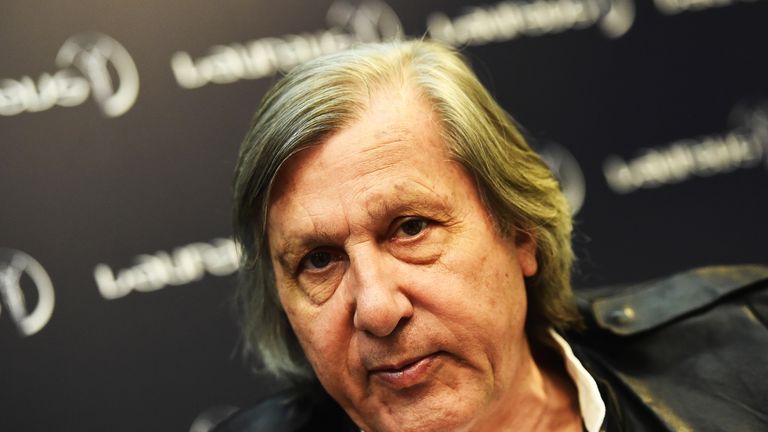 Ilie Nastase during a media interview at the Shanghai Grand Theatre prior to the 2015 Laureus World Sports Awards