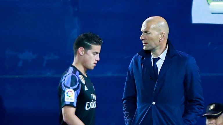 James Rodriguez and Zinedine Zidane