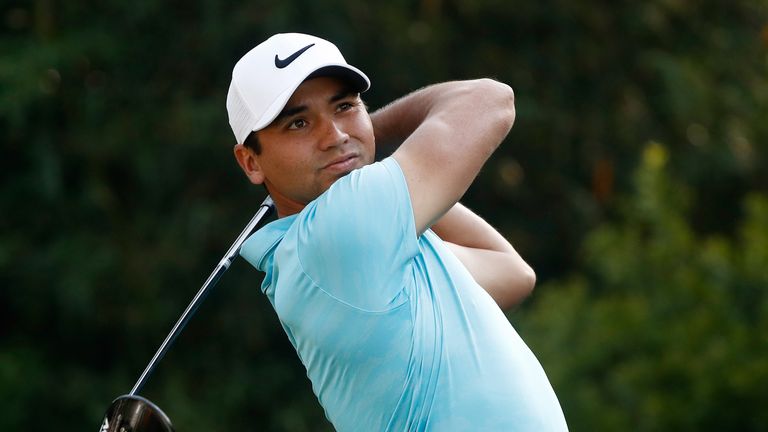 Jason Day of Australia plays his shot from the 11th tee during the first round of the THE PLAYERS Championship 