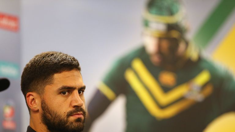 LIVERPOOL, ENGLAND - NOVEMBER 15: Jesse Bromwich the captain of New Zealand Kiwis looks on during a press conference at the Four Nations Final media day ah