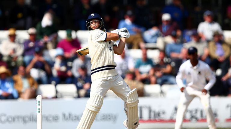 Joe Denly of Kent bats during day one of the Specsavers County Championship Division Two match between Sussex and Kent