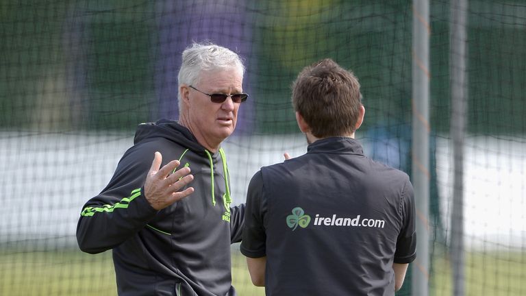 Ireland coach John Bracewell during a nets session