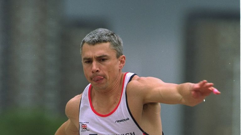 1 Jul 2001:  Jonathan Edwards of Great Britain competes in the Triple jump during the Norwich Union Challenge between Great Britain, the USA and Russia hel