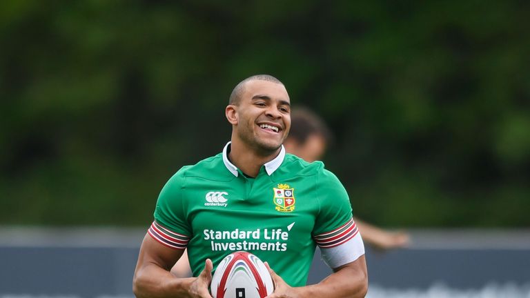 CARDIFF, WALES - MAY 15: Jonathan Joseph looks on during a British and Irish Lions training session at Vale of Glamorgan on May 15, 2017 in Cardiff, Wales.