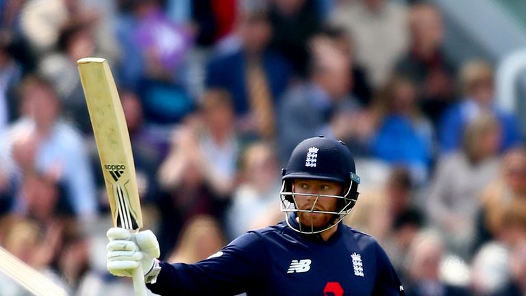 Jonny Bairstow of England celebrates his 50 during the Royal London ODI match between England and Ireland at Lord's