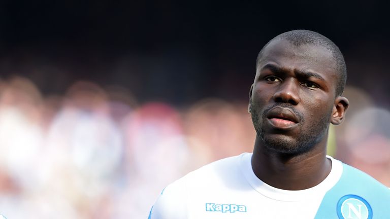 Kalidou Koulibaly of SSC Napoli in action during the Serie A match between SSC Napoli and FC Crotone at Stadio San Paolo