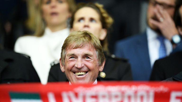 Kenny Dalglish watches Liverpool take on Villarreal in the  Europa League semi-final at Anfield