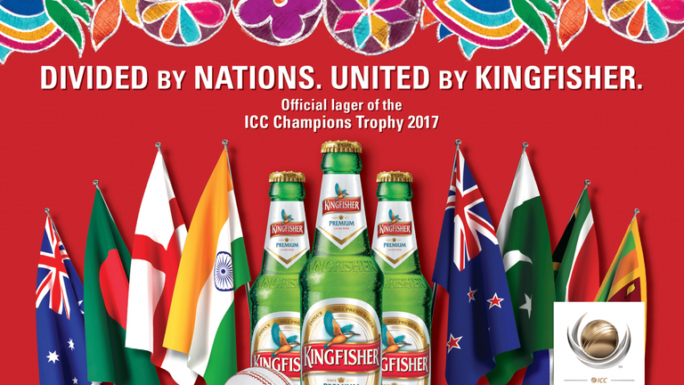 Kingfisher is the Official Lager of the ICC Champions Trophy 2017