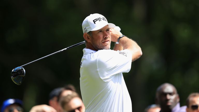 Lee Westwood of England on the third tee during day three of the BMW PGA Championship at Wentworth