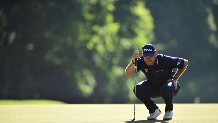 Lee Westwood on the second day of the BMW PGA Championship at Wentworth 