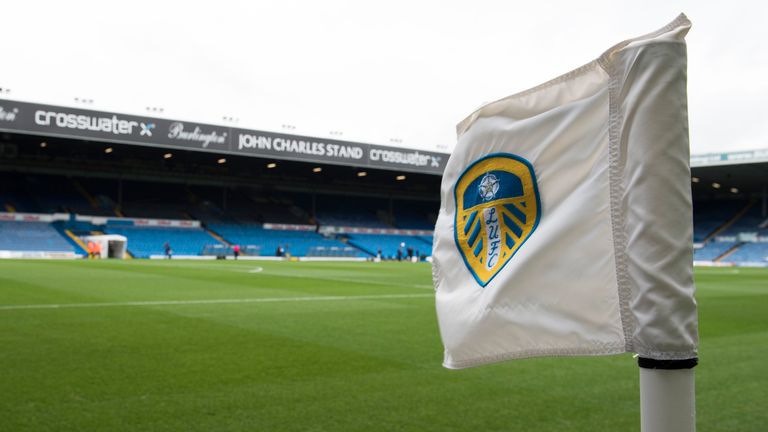 LEEDS, ENGLAND - FEBRUARY 25: Leeds United corner flag before the Sky Bet Championship match between Leeds United and Sheffield Wednesday at Elland Road on