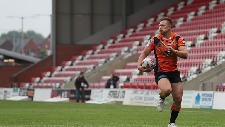 Leigh Centurions v Castleford Tigers - Leigh Sports Village, Leigh , England - Greg Eden of Castleford Tigers scoring the 5th try and his hat trick