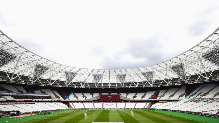 General view inside the London Stadium prior to the Premier League match between West Ham and Bournemouth