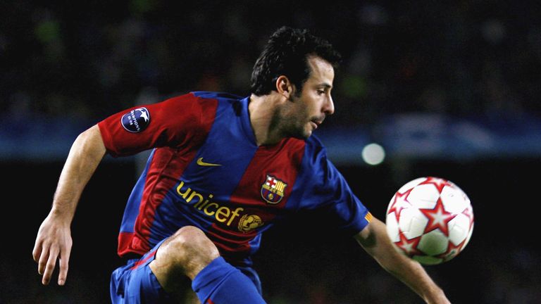 BARCELONA, SPAIN - DECEMBER 05:  Ludovic Guily of Barcelona during the UEFA Champions League Group A match between Barcelona and Werder Bremen at the Nou C