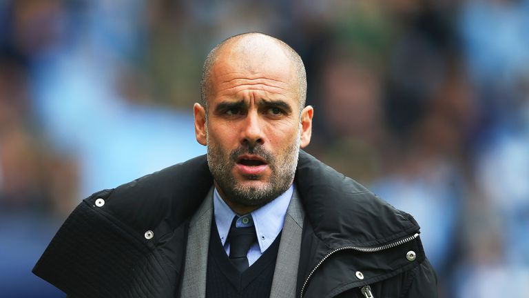 Pep Guardiola prior to the Premier League match between Manchester City and Leicester City