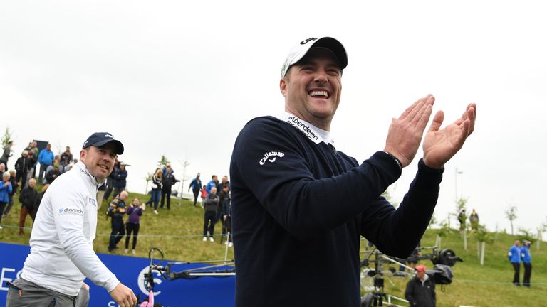 Marc Warren applauds the crowd at Centurion