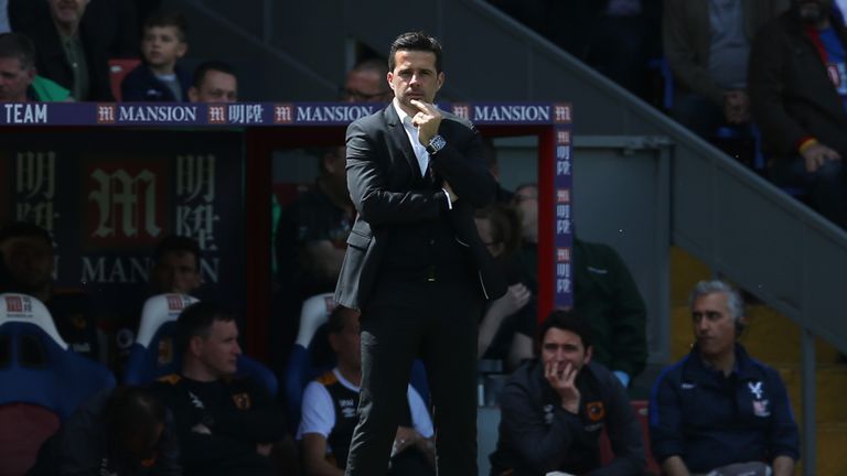 LONDON, ENGLAND - MAY 14: Marco Silva, Manager of Hull City looks dejected during the Premier League match between Crystal Palace and Hull City at Selhurst