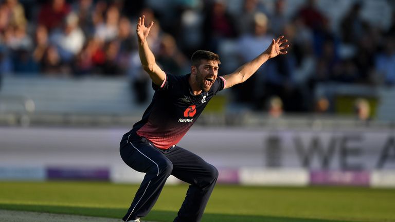 Mark wood of England successfully appeals for the wicket of Hashim Amla of South Africa during the 1st Royal London ODI match