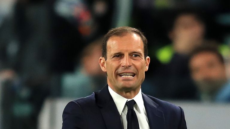 TURIN, ITALY - MAY 09:  Massimiliano Allegri, Manager of Juventus reacts during the UEFA Champions League Semi Final second leg match between Juventus and 