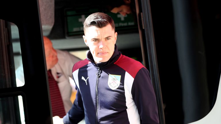 Michael Keane of Burnley arrives at the stadium prior to the Premier League match between Middlesbrough and Burnley