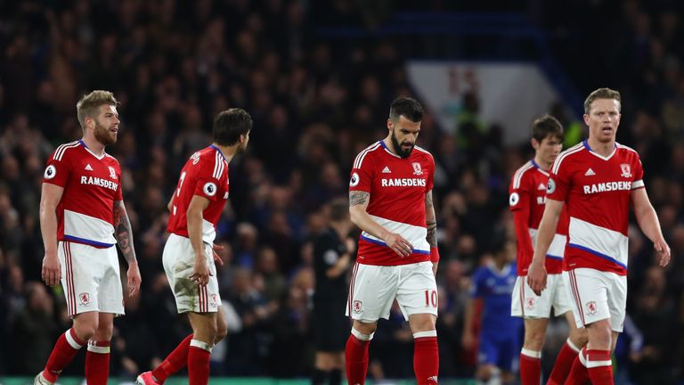 Middlesbrough have been relegated to the Championship
