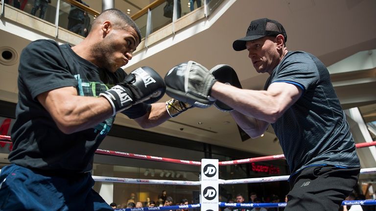 Gamal Yafai takes part in a Open workout ahead of his defends his WBC International Super-Bantamweight championship defence 