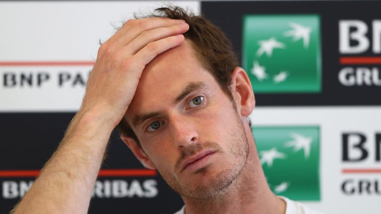 ROME, ITALY - MAY 14:  Andy Murray of Great Britain during a press conference on Day Two of The Internazionali BNL d'Italia 2017 at the Foro Italico on May