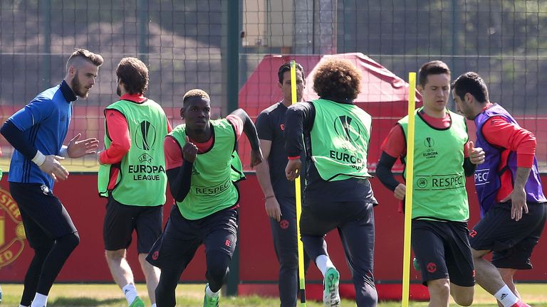 <<enter caption here>> at Aon Training Complex on May 10, 2017 in Manchester, England.