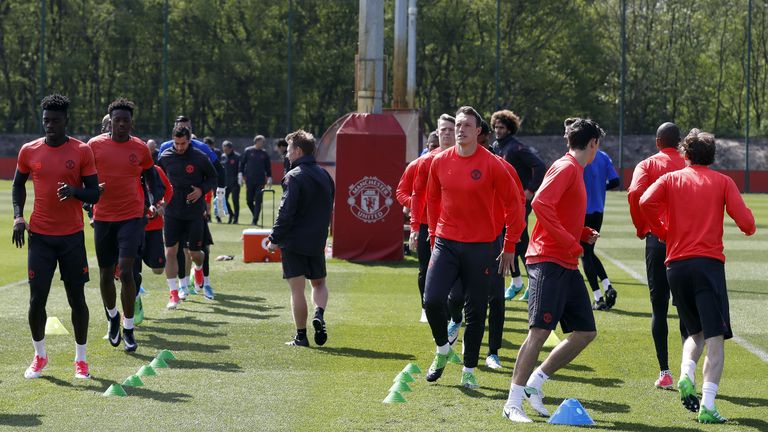 Phil Jones in training session at the AON Complex,