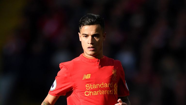 Philippe Coutinho in action during the Premier League match against Crystal Palace on April 23