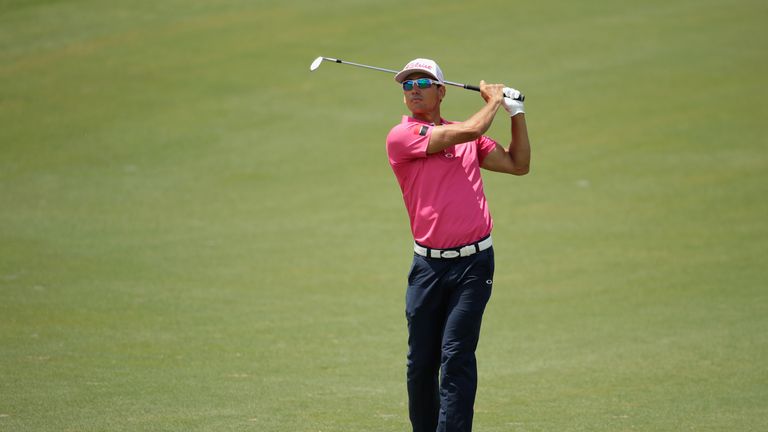 Rafa Cabrera Bello of Spain plays a shot on the fourth hole during the final round of THE PLAYERS Championship