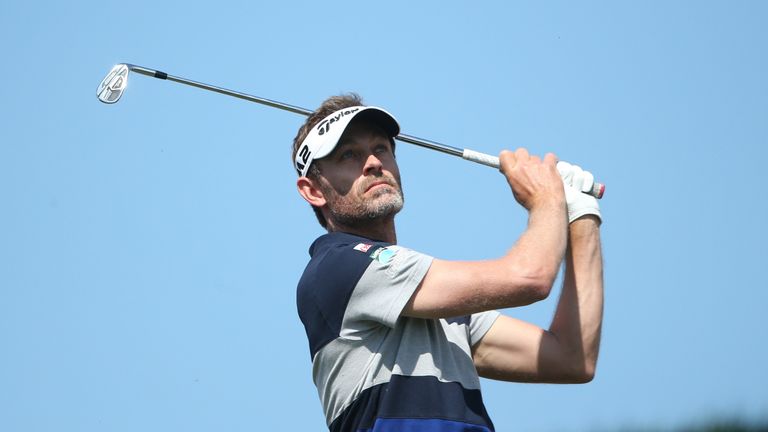 DUBAI, UNITED ARAB EMIRATES - FEBRUARY 05:  Raphael Jacquelin of France tees off on the 4th hole during the final round of the Omega Dubai Desert Classic a