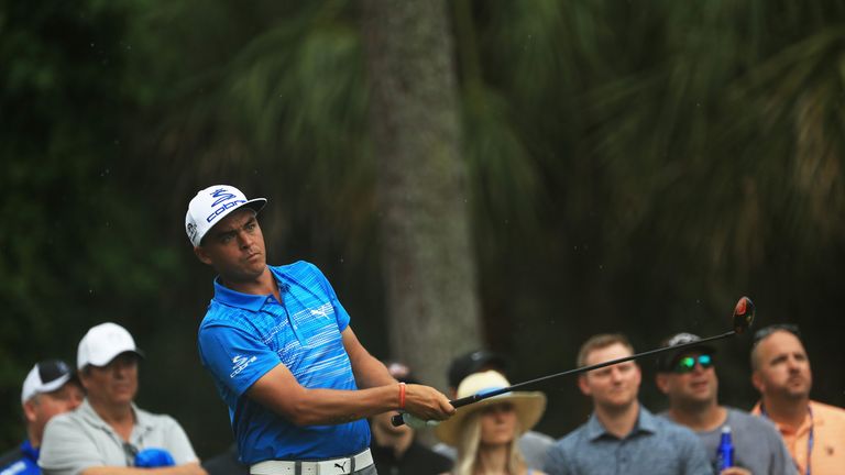 Rickie Fowler of the United States plays his shot from the second tee during the third round of THE PLAYERS Championship