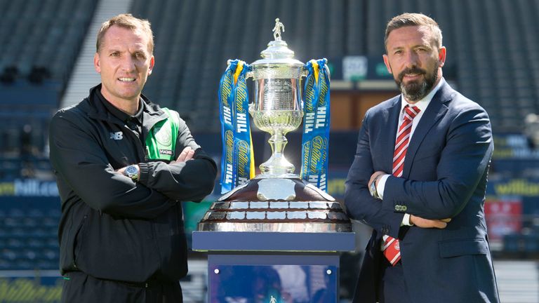Celtic manager Brendan Rodgers and Aberdeen manager Derek McInnes will  meet in the Scottish Cup final