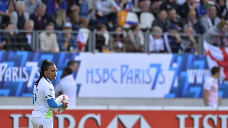 PARIS, FRANCE - MAY 14 2017:  Rosko Specman of South Africa reacts during the HSBC Paris sevens final match between Scotland and South Africa