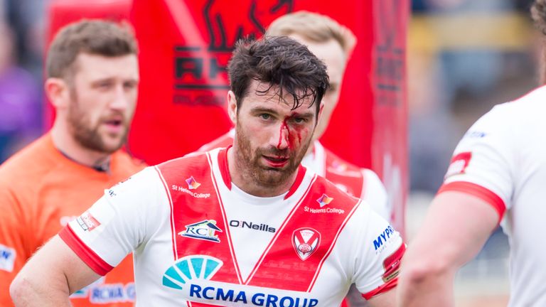 A wounded Matty Smith during St Helens' loss to Castleford