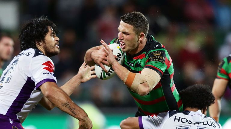 Sam Burgess in action against Melbourne Storm