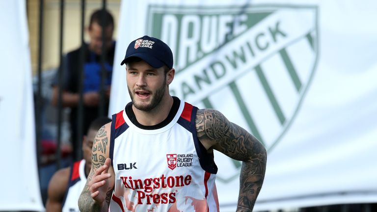 Zak Hardaker during England training at Coogee Oval