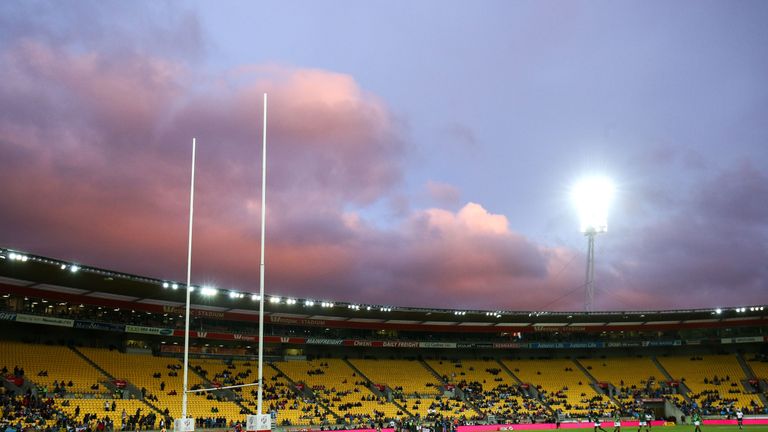 Westpac Stadium during the cup final match between Fiji and South Africa during the 2017 Wellington Sevens