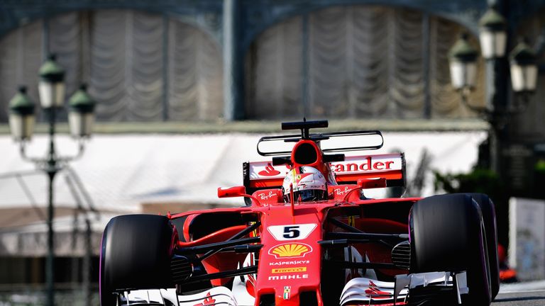MONTE-CARLO, MONACO - MAY 25:  Sebastian Vettel of Germany driving the (5) Scuderia Ferrari SF70H on track during practice for the Monaco Formula One Grand