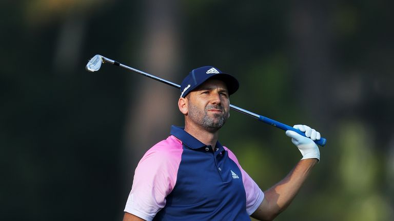Sergio Garcia of Spain plays a shot on the tenth hole during the second round of the THE PLAYERS Championship