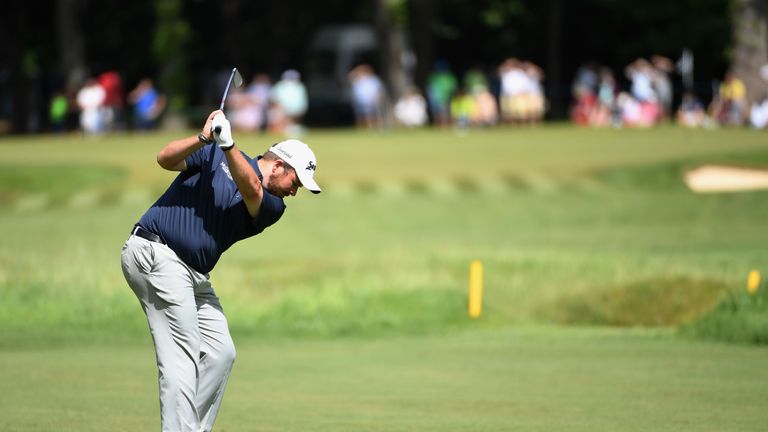 VIRGINIA WATER, ENGLAND - MAY 27:  Shane Lowry of Ireland on the 15th hole during day three of the BMW PGA Championship at Wentworth on May 27, 2017 in Vir