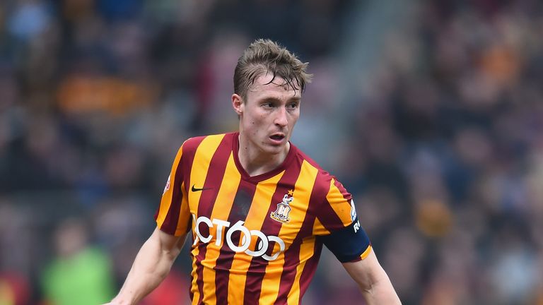 BRADFORD, ENGLAND - FEBRUARY 15: Stephen Darby of Bradford City in action during the FA Cup Fifth Round match between Bradford City and Sunderland at Coral