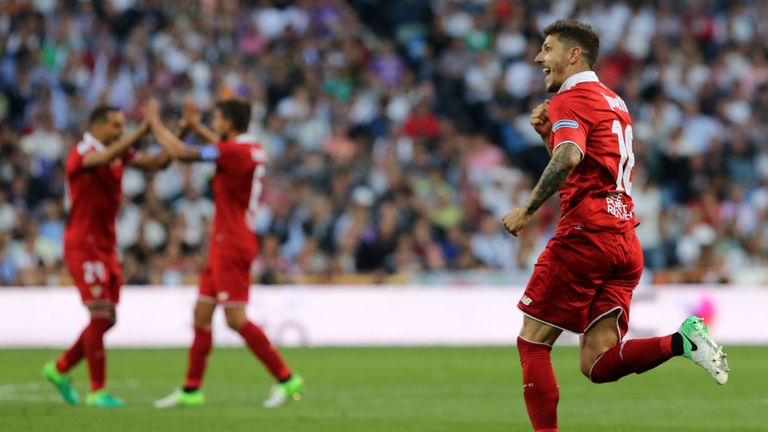 Montenegrin forward Stevan Jovetic pulled a goal back for Sevilla