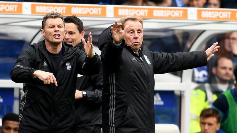 Birmingham City assistant manager Steve Cotterill during the Sky Bet Championship match against Huddersfield