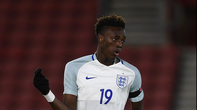 SOUTHAMPTON, ENGLAND - NOVEMBER 10:  Tammy Abraham of England in action during the U21 International Friendly between England and Italy at St Mary's Stadiu