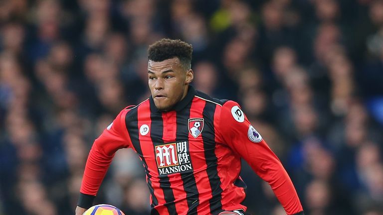 LIVERPOOL, ENGLAND - FEBRUARY 04:  Tyrone Mings of AFC Bournemouth during the Premier League match between Everton and AFC Bournemouth at Goodison Park on 