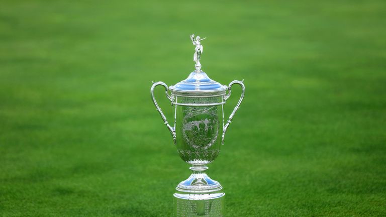 The US Open Trophy at Erin Hills Golf Course, venue for the 2017 US Open Championship