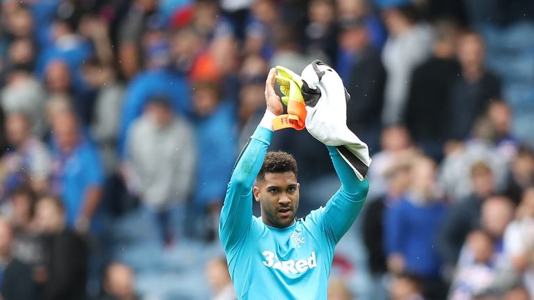 Wes Foderingham of Rangers during the Ladbrokes Scottish Premiership match between Rangers and Hamilton Academical at Ibrox 